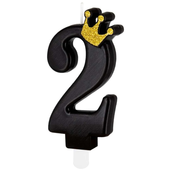 Svieka tortov slica 2 ierna s korunkou 8,8 cm