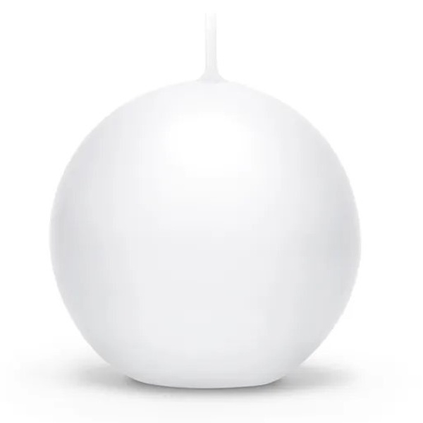E-shop Sviečka guľa biela matná 8 cm