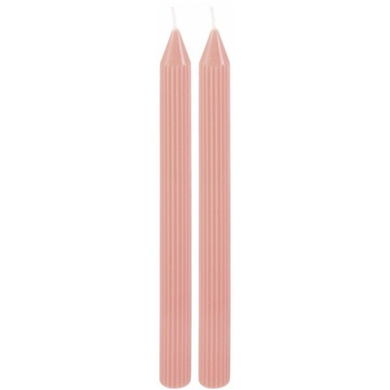 Svieka vysok zka rebrovan pastelovo ruov 25 cm 2 ks