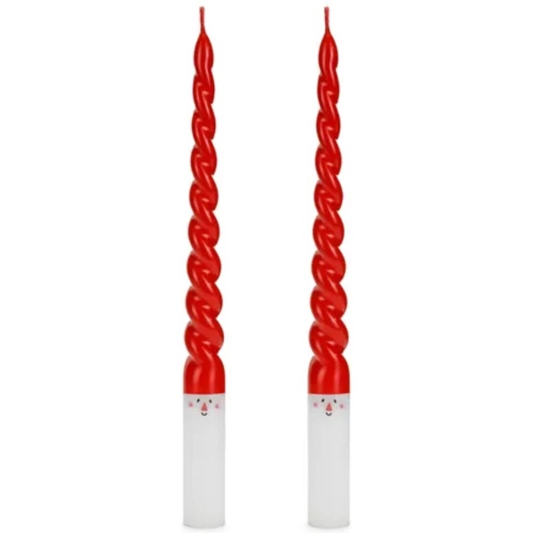 Sviečky dlhé krútené Santa 25 cm 2 ks