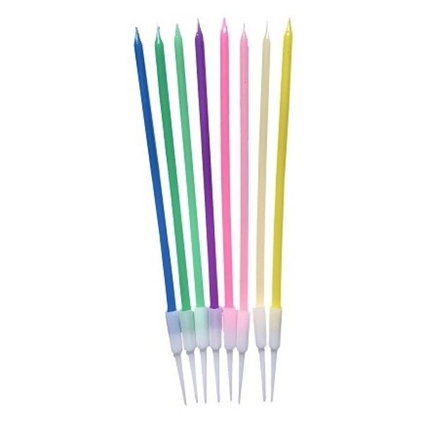 Svieky tortov dlh nenonov mix 14 cm 8 ks