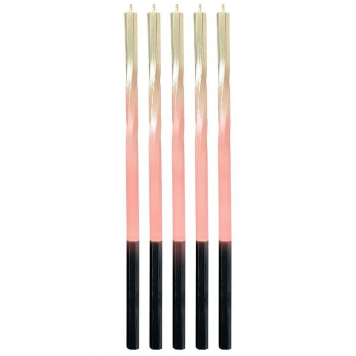 Sviečky tortové ombre zlato-krémové 15 cm 5 ks