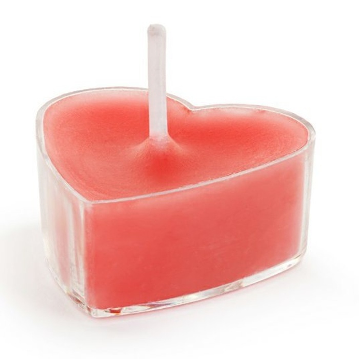 Svíčky ve tvaru srdce 4 cm, červené 10ks