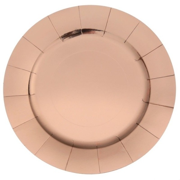 TANIER papierový veľký metalický Rose Gold 33cm 10ks