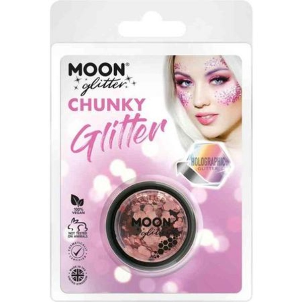 Trblietky Chunky Glitter holografické Rose Gold