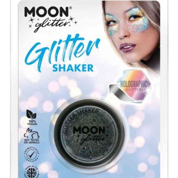 Trblietky Glitter Shaker holografické čierne