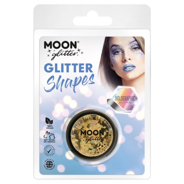 Trblietky Glitter Shapes holografické zlaté