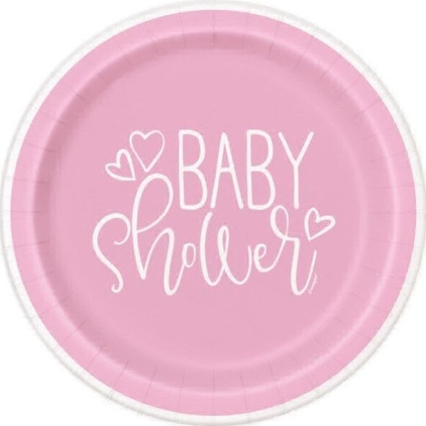 Taniere papierové Baby Shower ružové 8 ks