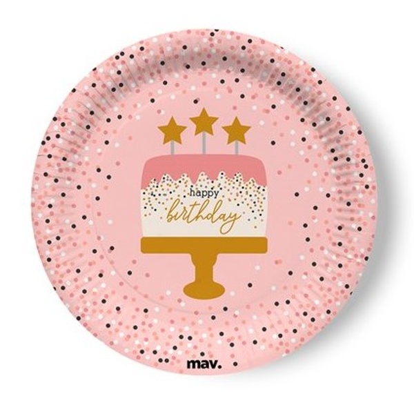 Taniere papierov Happy Birthday Confetti 22,7 cm 8 ks