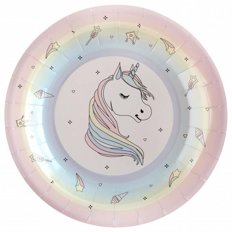 Taniere papierov Jednoroec pastelov 22,5 cm 10 ks