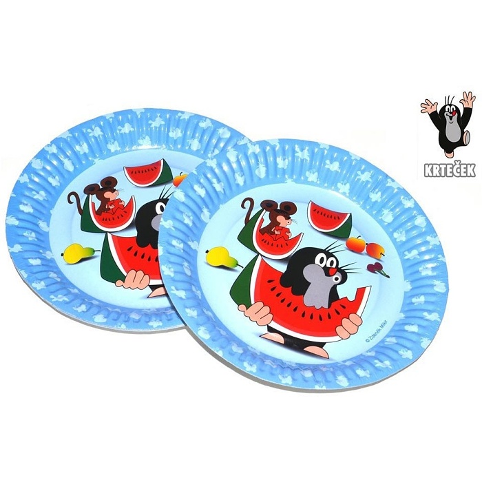 Talíře papírové Krteček a kamarádi 18 cm 6 ks