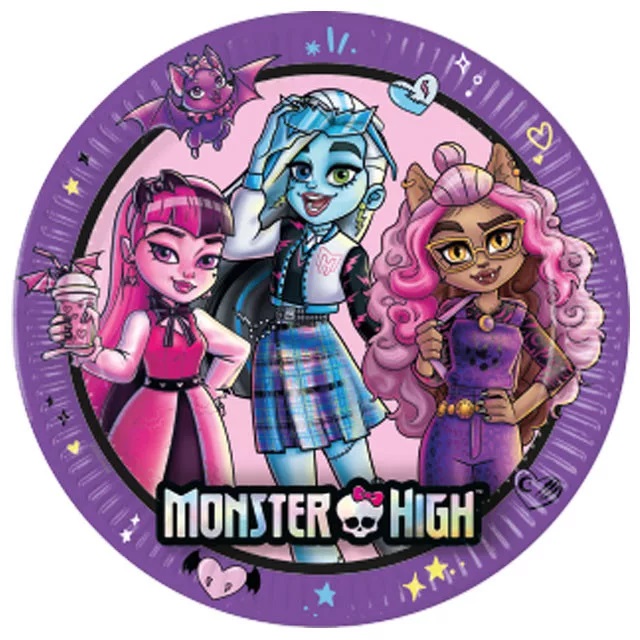 Taniere papierové Monster High 23 cm 8 ks