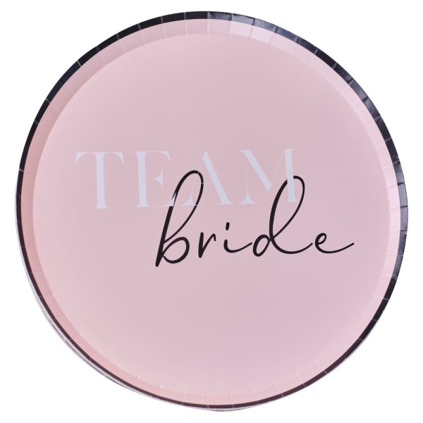 Taniere papierové ružové Team bride 25 cm 8 ks