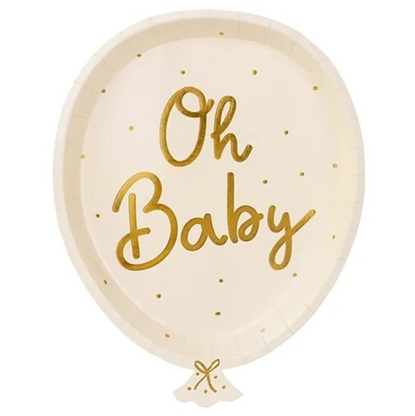 Tanieriky papierov Balnik Oh Baby 17,5x22 cm (6 ks)