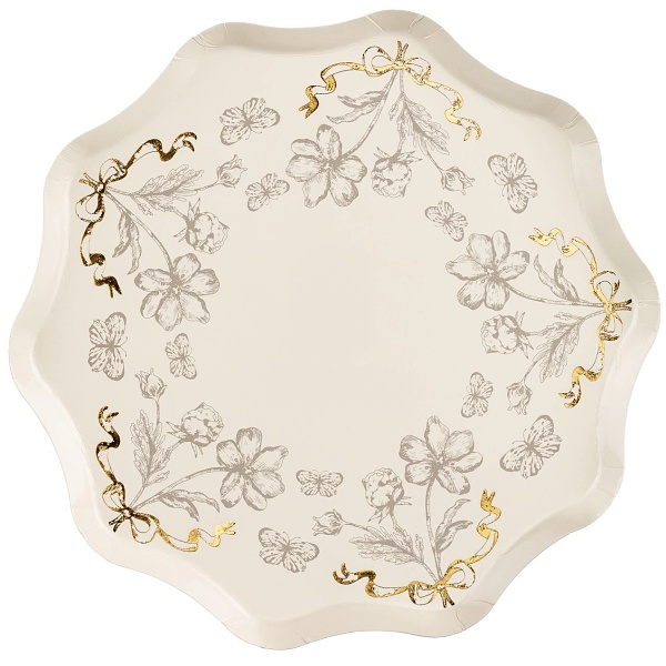 Talky paprov bov s kvtinovm potiskem 20 cm 6 ks