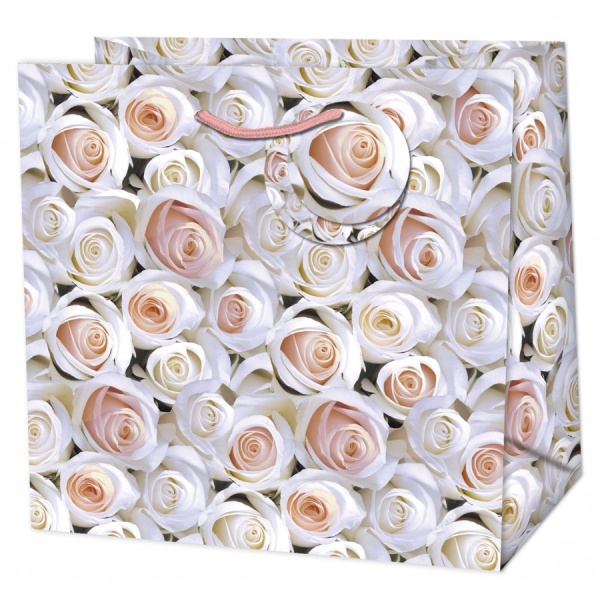 Taška darčeková Maxi Ruže svadobné 30x30x13,7 cm