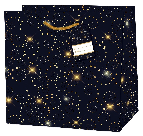 Taška darčeková Piccolo Hviezdičkové špirálky 14,5 x 15 x 6,5 cm