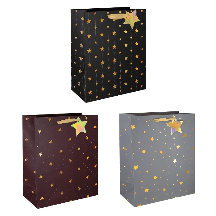 Taška dárková s hvězdičkami 32x42 cm