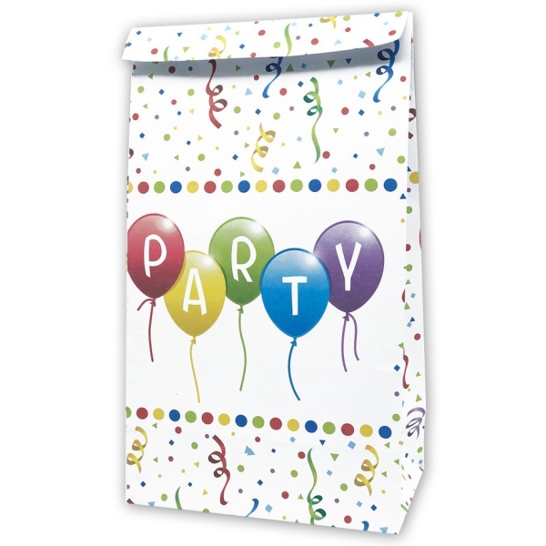 Tašky papierové Happy Birthday Streamers 4 ks