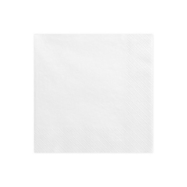 SERVÍTKY 3vrstvové biele 33x33 cm, 20 ks