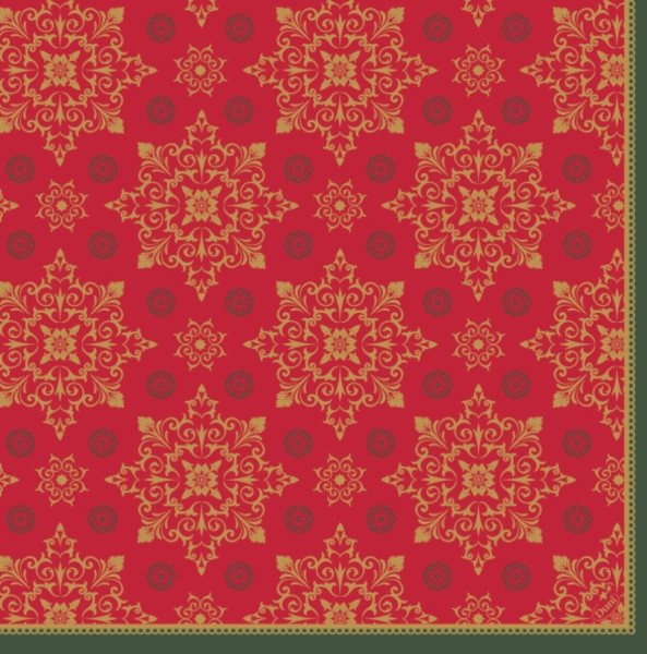 Servítky Dunisoft tmavé červené s Vianočným ornamentom 40 x 40 cm, 12 ks