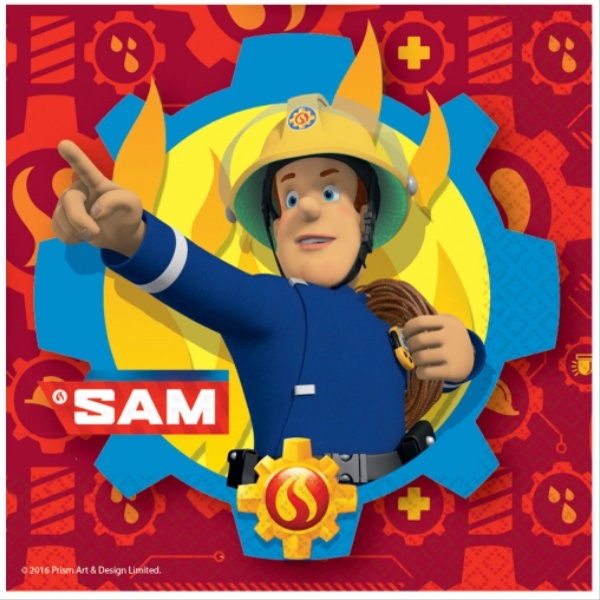 SERVÍTKY Požiarnik Sam 33 x 33 cm, 20 ks