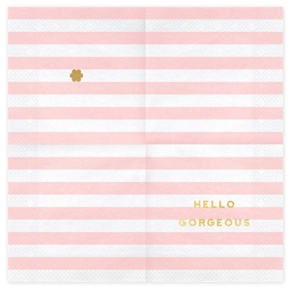SERVÍTKY YUMMY Hello Georgeous, svetlo ružové, 33x33 cm