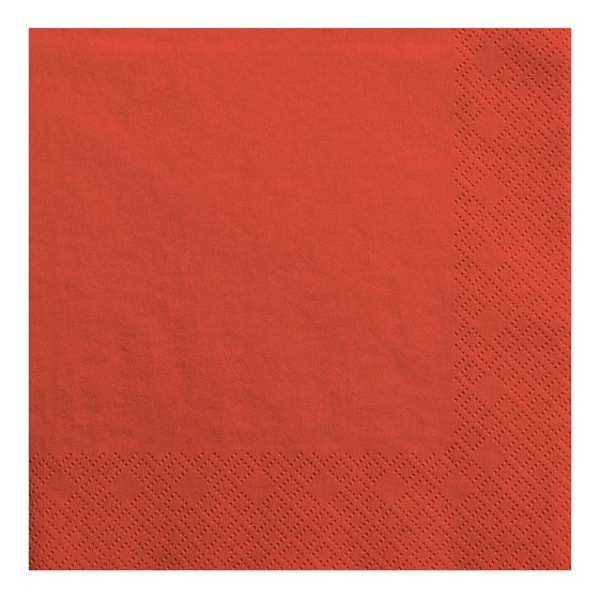 E-shop Servítky papierové 3 vrstvé červené 33 x 33 cm, 20 ks