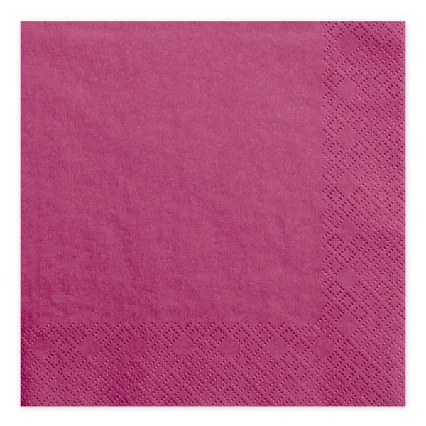 Servítky papierové 3vrstvé magenta 33 x 33 cm, 20 ks