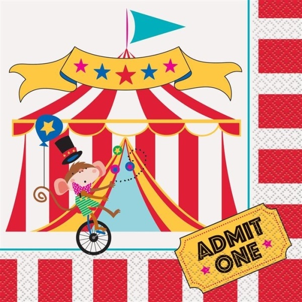 SERVÍTKY papierové Cirkus 16,5x16,5cm