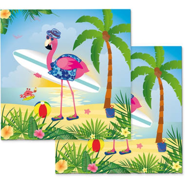 SERVÍTKY papierové Plameniak Flamingo 33x33cm 20ks