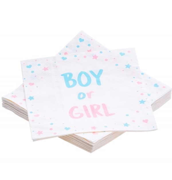 Servtky papierov Boy or Girl 33x33 cm, 20 ks