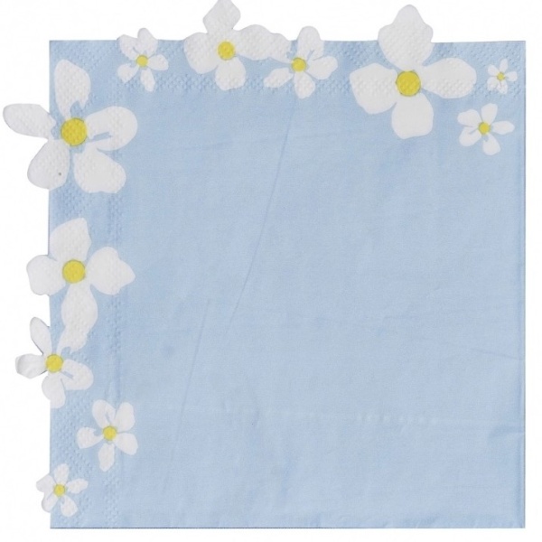 Servtky papierov Floral pastelovo modr 16x16 cm, 16 ks