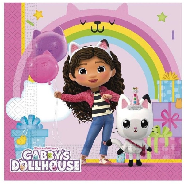 Servtky papierov Gabbys Dollhouse 33 x 33 cm 20 ks