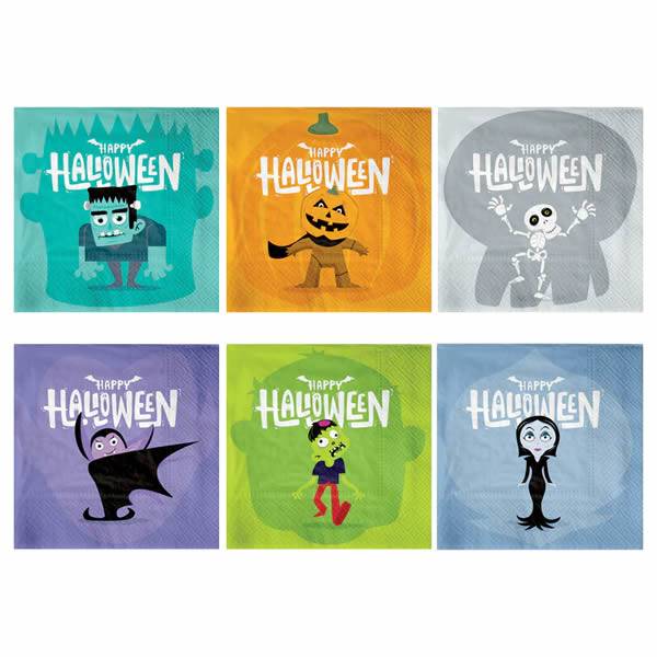 Servtky papierov Halloween Monsters 33x33 cm, 12 ks