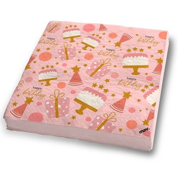 Servtky papierov Happy Birthday Confetti 33 x 33 cm 20 ks
