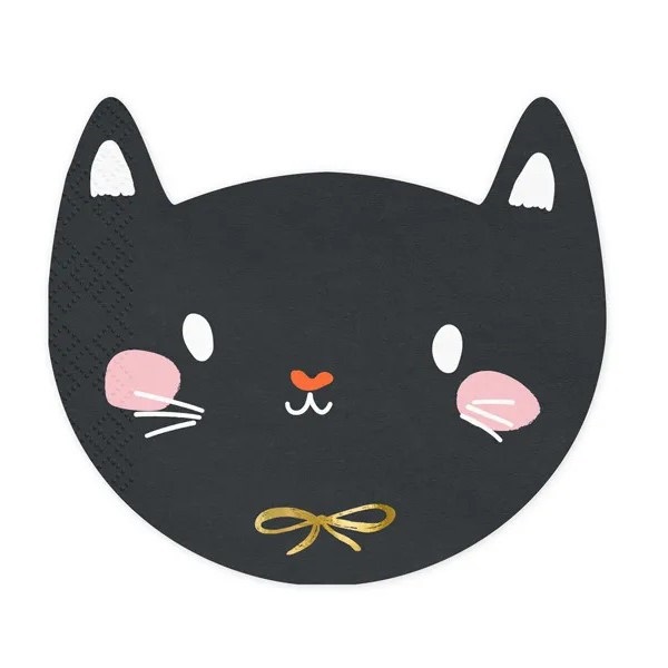 Servítky papierové Mačka čierna 15x13 cm, 20 ks