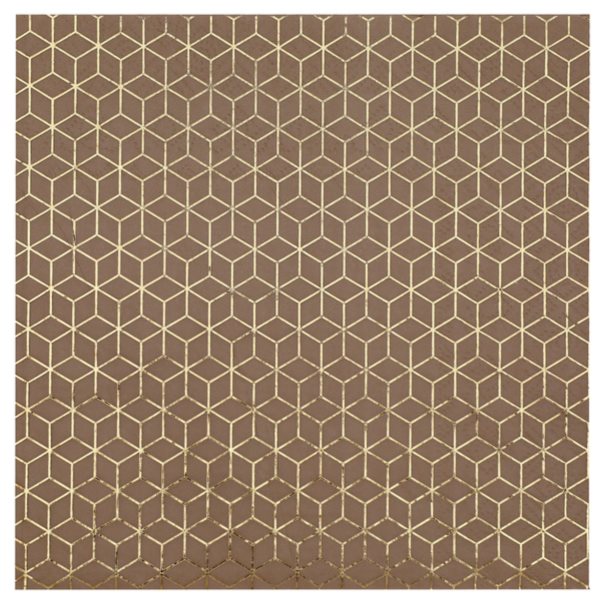 Servítky papierové Kocky zlaté 16,5 x 16,5 cm 20 ks