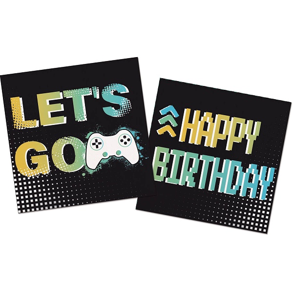 Servtky papierov Level Up Game party 33 x 33 cm 20 ks