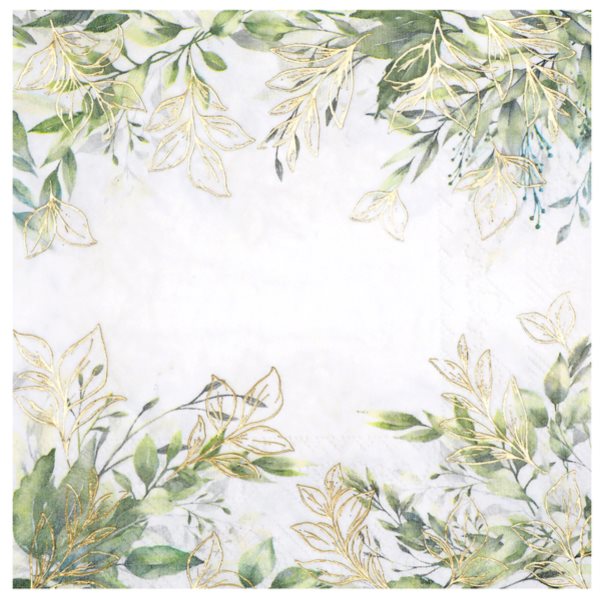 Servtky papierov Listy zelen 33 x 33 cm 20 ks