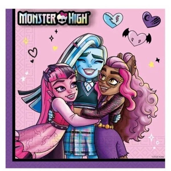 Servítky papierové Monster High 33 x 33 cm