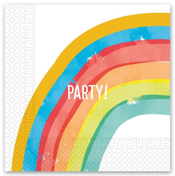 Servítky papierové Rainbow Party 33 x 33 cm 20 ks