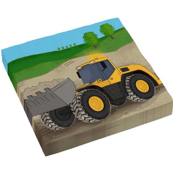 Servtky papierov Stavebn prty 33x33 cm, 16 ks