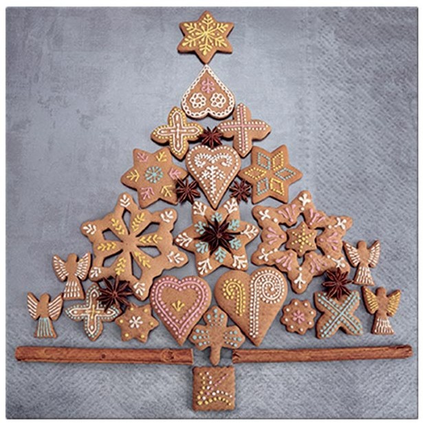 Ubrousky papírové Stromeček z perníku 20 ks