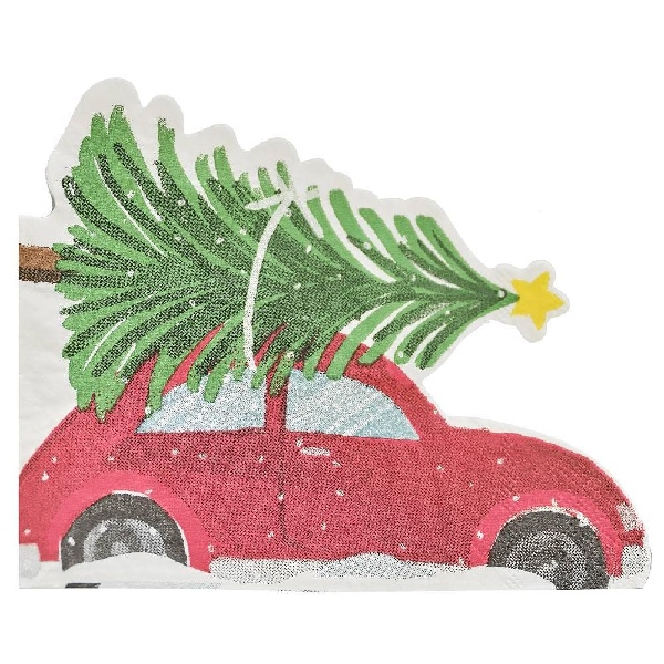 Servítky papierové Vianočné auto 16,5 x 16,5 cm 16 ks