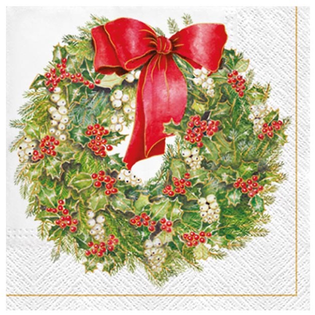 Ubrousky papírové Věnec s mašlí 20 ks