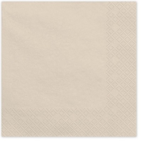 Ubrousky papírové béžové 33x33 cm 20 ks