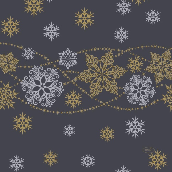 Servtky papierov ierne Snow Glitter 33 x 33 cm
