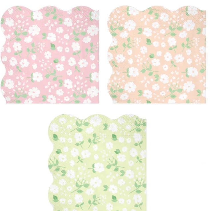 Ubrousky papírové luční kvítí mix barev 24 x 24 cm 12 ks