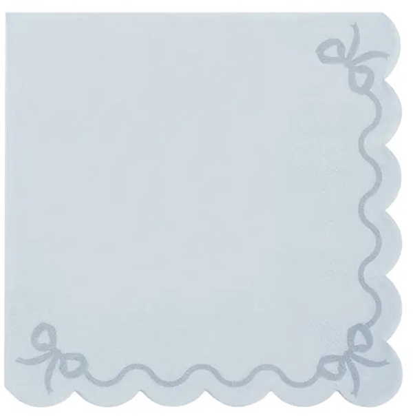 Ubrousky paprov s volnky mlhav modr 33x33 cm 20 ks